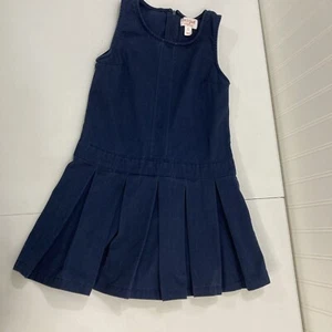 Cat & Jack Girls 5 Navy Blue School Uniform Dress Sleeveless - Picture 1 of 4
