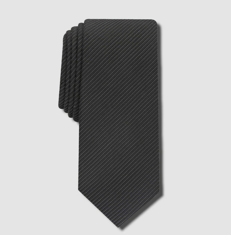 $55 Alfani Men's Men's Black Eden Striped Neck Tie 62 x 2.75 - Image 1 of 1