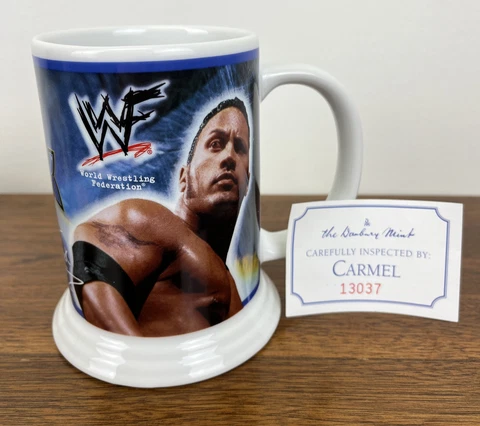 Y2k WWF Collector Stein mug coffee cup The Rock Dewayne Johnson Danbury Mint Cover