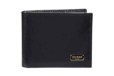 Guess Men's Leather Credit Card Id Wallet Passcase Bifold Black RFID 31GU130001 - Image 1 of 4