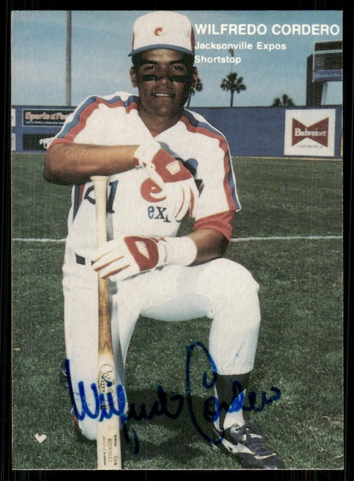 1990 Jacksonville Expos WIL CORDERO Signed Card auto autograph INDIANS - Image 1 of 1