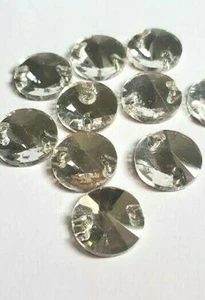 CraftbuddyUS 20 piezas x 15 mm CLARO Redondo Punta Acrílico Coser Gemas de Estrás Hágalo Usted Mismo - Imagen 1 de 2