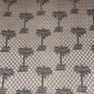 Jacquard Damask Tropical Textured Palm Trees Upholstery Fabric By 6 Yards X 60” - Picture 1 of 9