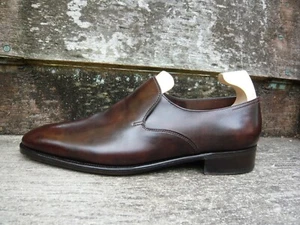 ZAPATOS MOCASINES JOHN LOBB CUERO MARRÓN PEREZOSO UK7.5 PARA HOMBRE OLMO EXCELENTE ESTADO - Imagen 1 de 12
