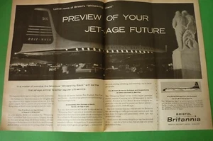 BRISTOL BRITANNIA Compagnia aerea 1957 Originale Pubblicita' JET AGE FUTURE - Imagen 1 de 1