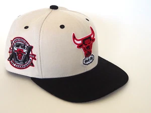 Chicago Bulls Mitchell & Ness Khaki/Black 20th Anniversary Fitted Hat Mens 7 1/8 - Picture 1 of 9