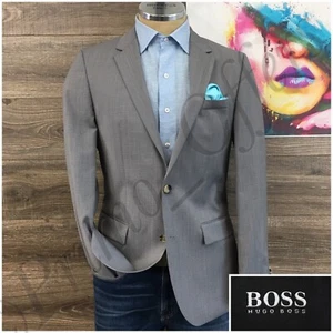 Hugo Boss Mens Blazer Sport Coat Two Button Casual Jacket 38R Wool Suits Halsey2 - Picture 1 of 13