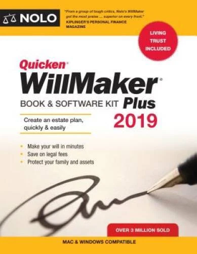 Quicken Willmaker Plus 2019 Edition: Book & Software Kit - Paperback - VERY GOOD - Image 1 of 1