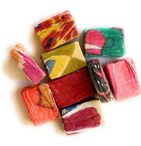 Cuentas de tela Kantha recicladas - RECTÁNGULO - Imagen 1 de 1