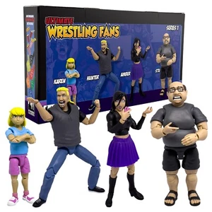 Ultimate Wrestling Crowd Fan Figures Confezione da quattro per WWE & AEW Figures [Serie 1] - Foto 1 di 7
