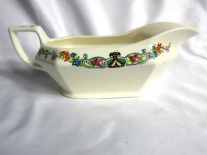 Homer Laughlin Gravy Boat Floral Pottery Made in USA F9L XCA - Picture 1 of 13