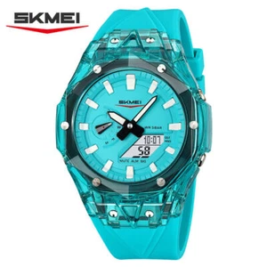 SKMEI Herren Dual Time Uhr LED Digital Sportuhr mit Woche Silikon Armbanduhr - Bild 1 von 30
