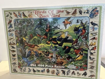 White Mountain BIRDS OF THE BACK YARD 1000 Piece Puzzle New Sealed 2009 - Image 1 of 4