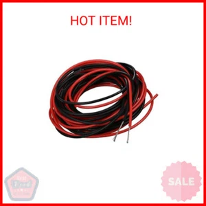 Filo di silicone BNTECHGO 24 gauge rosso e nero ogni 10 piedi flessibile 24 AWG incagliato - Foto 1 di 2