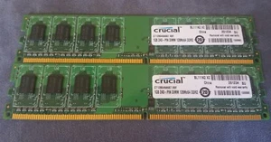 CRUCIAL CT12864AA667.K8F 2GB (1GB x 2) 240 PIN DIMM DDR2 Computer Memory Module - Picture 1 of 3