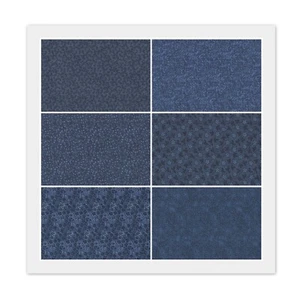 Lote de 6 cuartos de grasa, color AZUL MARINO, acolchado 100 % tela de algodón paquete FQ - Imagen 1 de 7