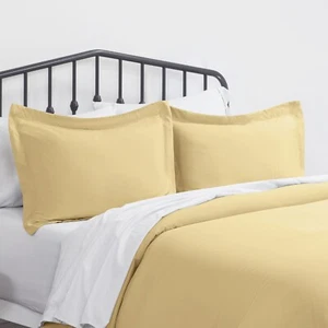 Kaycie Gray Basics Set of 2 Pillow Shams Wrinkle Free Easy Care - Picture 1 of 14