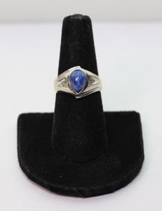 Vintage 14K White Gold Star Sapphire & Diamond Ring 5.96g Size 7 - Picture 1 of 5