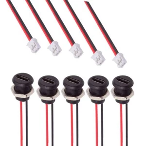 Jimier 5Pack 2.0mm Pitch 2Pin to USBC DC 5V3A Charging Socket Port Cable Adapter - Picture 1 of 9