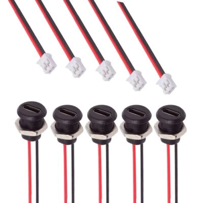 Jimier 5Pack 2.0mm Pitch 2Pin to USBC DC 5V3A Charging Socket Port Cable Adapter - Image 1 of 4