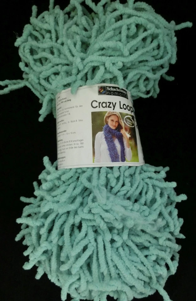 (32 €/ kg): 150 g CRAZY LOOP - 1 Strang= 1 Schal - weiche Fransen, mint #2022 - Bild 1 von 1