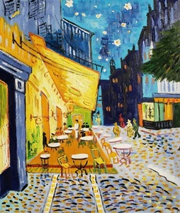 Caffè, Van Gogh, 24x20, dipinto a mano dipinto olio riproduzione su tela - Foto 1 di 6