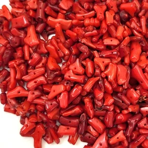 Barra espaciadora suelta con cuentas de 1/2 lb de bambú de coral rojo bambú joyería 6-15 mm - Imagen 1 de 9