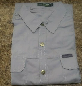 Outdoor Fallow Casual Shirt Button Down Long Sleeve Size XXL Beige - Picture 1 of 10