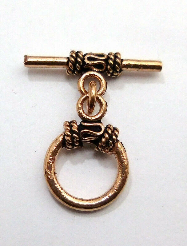 3 SET 14X24MM SOLID COPPER BALI TOGGLE CLASP ANTIQUE COPPER 559 ATL-67 - Image 1 of 1