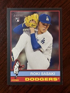 2025 Topps Heritage Roki Sasaki Black Border Variation SP /50 Dodgers RC 224 - Picture 1 of 2