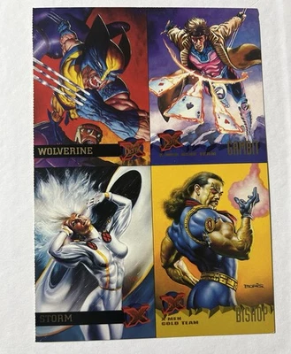 1995 Fleer Ultra X-Men Gambit/Storm/Bishop/Wolverine 4-Card Promo Panel - Image 1 of 2