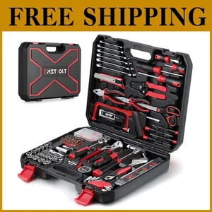 218-Piece Household Tool Kit, Auto Repair Set - Black + Red - Picture 1 of 11