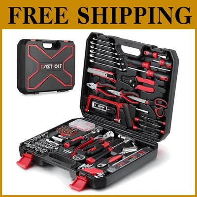 218-Piece Household Tool Kit, Auto Repair Set - Black + Red - Image 1 of 4