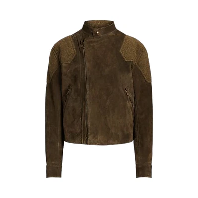 Новый без ценников RALPH LAUREN фиолетовый ярлык женщин Almeida куртка размер 6 зеленый ягненок замши шерсти - Изображение 1 из 4