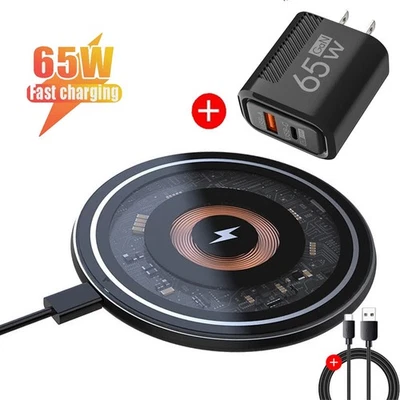 Base de carga rápida inalámbrica para teléfono celular Samsung iPhone Android Foto 1 de 4