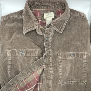 LL Bean Corduroy Jacket Mens Small Brown Chore Flannel Lined Workwear - Picture 1 of 7