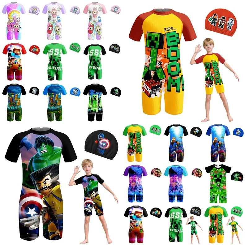 Kids Characters Swimming Costume One Piece Swimwear Beachwear Bikini Set 4-10Y - image 1 of 1