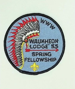 Waukheon Lodge 55 Piankeshaw Council IL Spring Fellowship Patch BLK Bdr (CB242) - Bild 1 von 2