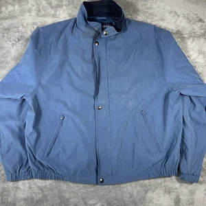 London Fog Windbreaker Jacket Men's XL 2000s Blue Full Zip Nylon Casual - Picture 1 of 8