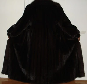 Abrigo de piel Revillon 50" largo rancho visón y zorro talla 10-12 envío gratuito EXCELENTE CON - Imagen 1 de 7