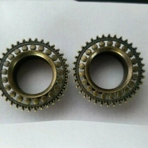 Dark brass ornate afghan ear gauges tunnels plugs 13/16" 20mm - Picture 1 of 4