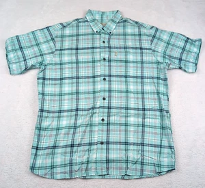 Bob Timberlake Button Down Heavy Quality Cotton Short Sleeve Shirt Mens Plaid XL - Picture 1 of 8