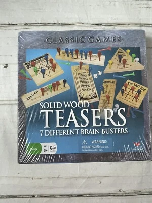 New Classic Games Solid Wood Teasers 7 Different Brain Busters Sealed Box Age 6+ Foto 1 de 2