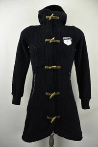BERGANS of NORWAY Bergfrue Lady Coat Hooded Jacket Black Duffle Wool Size XS - Picture 1 of 13