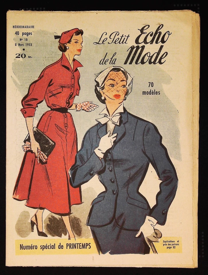 Le Petit Echo de la Mode année 1953, Ancien magazine Français N°10 - Photo 1/1