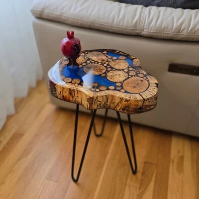Walnut Live End Table / Side Table / Natural Edge Side Table /  Pedestal - Image 1 of 4