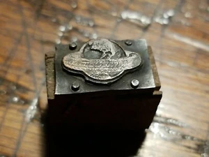 Vintage Letterpress Printing Block  Advertising Logo- Planet -B2 - Picture 1 of 7
