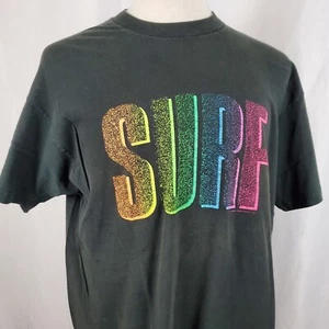 Screen Stars Vintage 80s Neon SURF T-Shirt 3XL Black Crew Single Stitch, Cotton - Bild 1 von 7