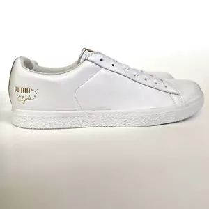 PUMA Clyde Mens Size 9.5 White Lace-Up Sneakers Casual Athletic Shoes - Picture 1 of 18