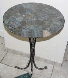 Labradorite Gemstone Table Top Round Coffee Table Modern Arts Table Outdoor Deco